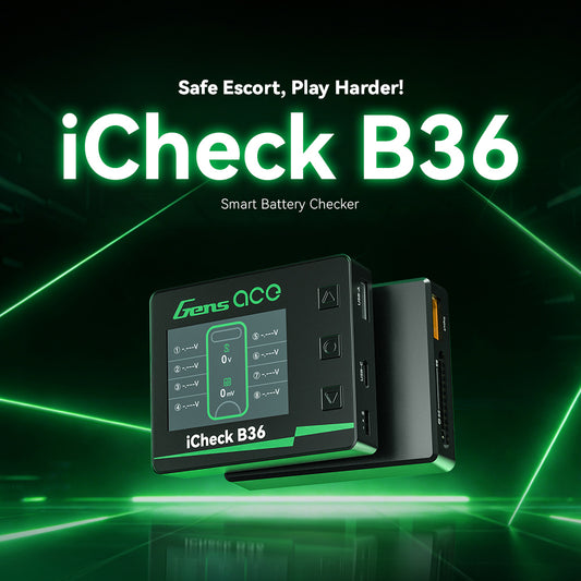 Gens ACE iCheck B36 多功能智慧電池檢測器 帶平衡功能伺服機測試 Type-C 充電