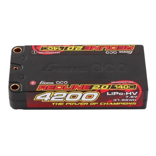 Gens ACE 格氏 REDLINE 2.0 競賽級短型高壓鋰電池 2S 7.6v 4200mAh 140C 短電