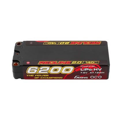 Gens ACE 格氏 REDLINE 2.0 競賽級中型長度高壓鋰電池 2S 7.6v 6200mAh 140C 中電