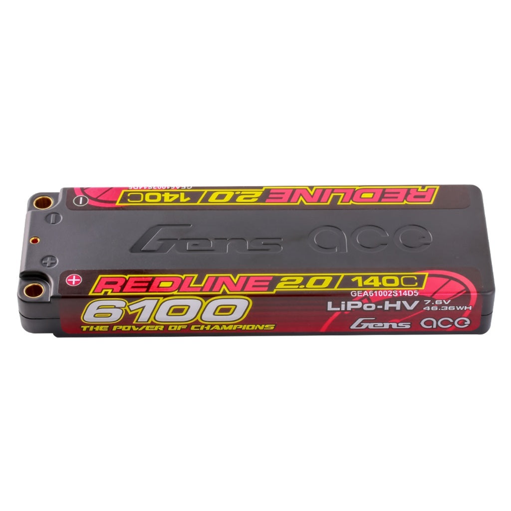 Gens ACE 格氏 REDLINE 2.0 競賽級超低重心高壓鋰電池 2S 7.6v 6100mAh 140C 薄長電