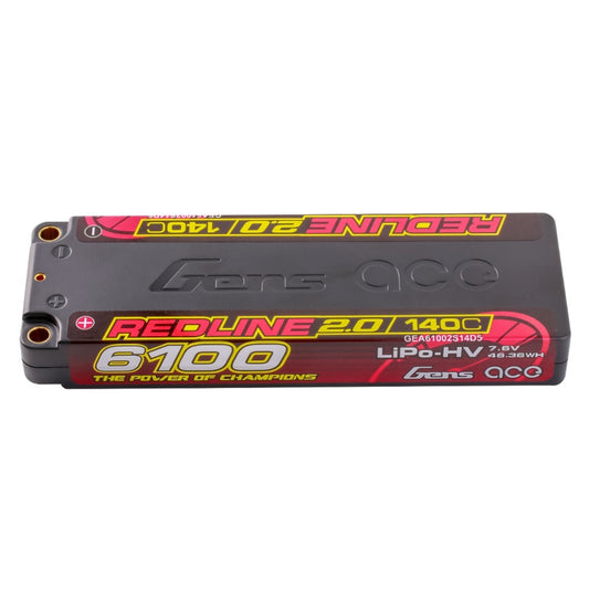 Gens ACE 格氏 REDLINE 2.0 競賽級超低重心高壓鋰電池 2S 7.6v 6100mAh 140C 薄長電