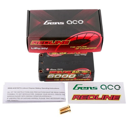 Gens ACE 格氏 REDLINE 2.0 競賽級短型高壓鋰電池 2S 7.6v 6000mAh 140C 短電