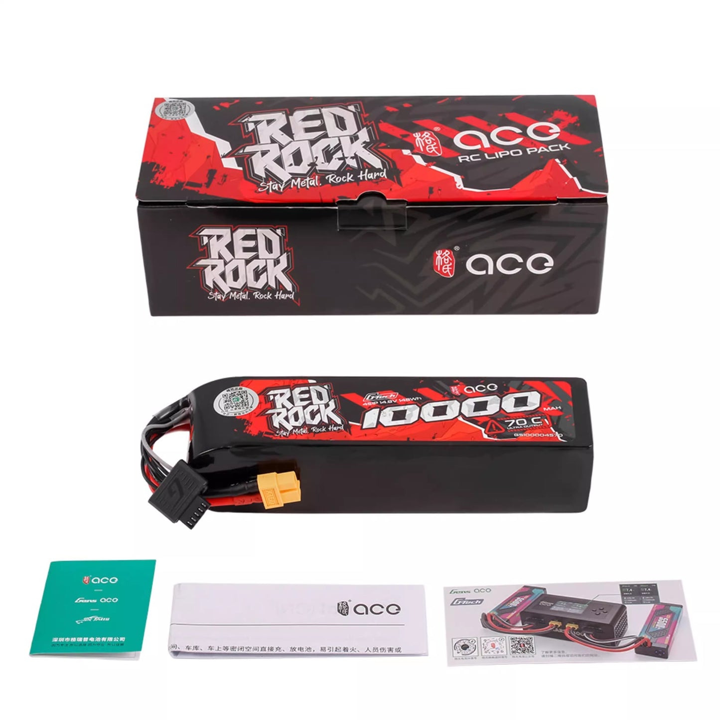 Gens ACE 格氏 REDROCK 智慧型鋰電池帶電量顯示 4S 14.8v 10000mAh 70C