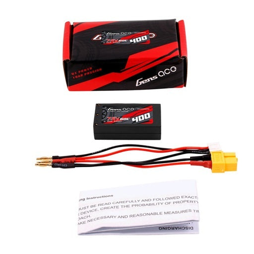 Gens ACE 格氏 Bashing 400mAh 2S 7.4v 60C 硬殼迷你鋰電 蚊車 Mini-Z 適用