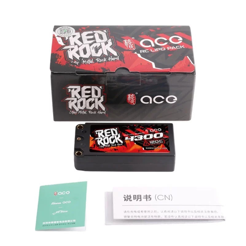 Gens ACE 格氏 REDROCK 硬殼高壓鋰電池 2S 7.6v 4300mAh 120C 短電
