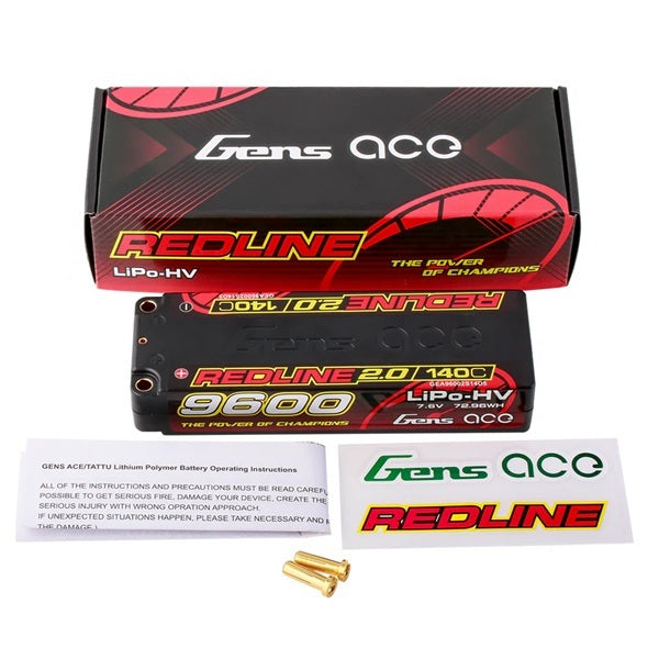 Gens ACE 格氏 REDLINE 2.0 競賽級大容量高壓鋰電池 2S 7.6v 9600mAh 140C 長電