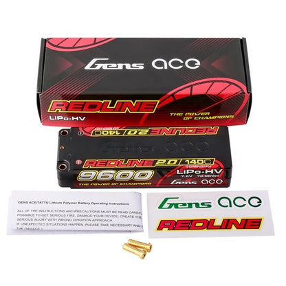 Gens ACE 格氏 REDLINE 2.0 競賽級大容量高壓鋰電池 2S 7.6v 9600mAh 140C 長電