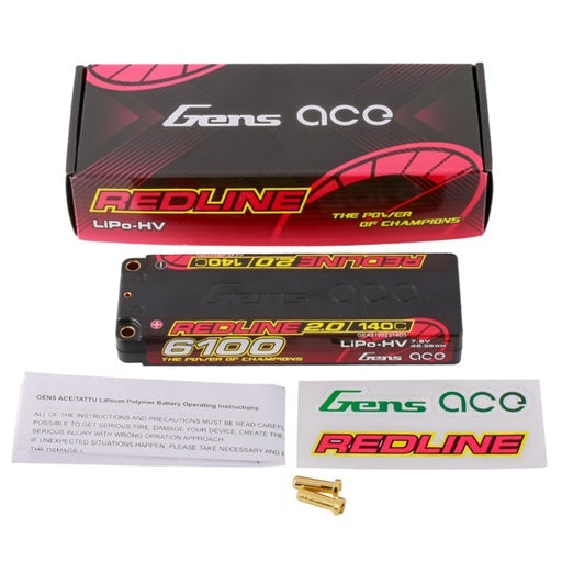 Gens ACE 格氏 REDLINE 2.0 競賽級超低重心高壓鋰電池 2S 7.6v 6100mAh 140C 薄長電