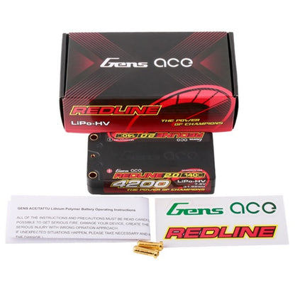 Gens ACE 格氏 REDLINE 2.0 競賽級短型高壓鋰電池 2S 7.6v 4200mAh 140C 短電