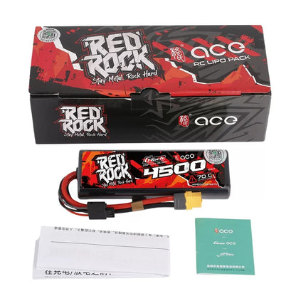 Gens ACE 格氏 REDROCK 硬殼橢圓鋰電池 2S 7.4v 4500mAh 70C 田宮用