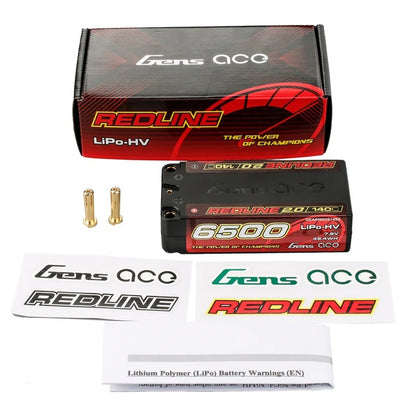Gens ACE 格氏 REDLINE 2.0 競賽級短型高壓鋰電池 2S 7.6v 6500mAh 140C 短電