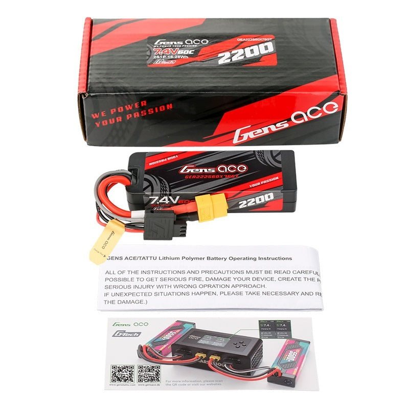 Gens ACE 格氏 G-Tech 智慧型硬殼鋰電池 2S 7.4v 2200mAh 60C