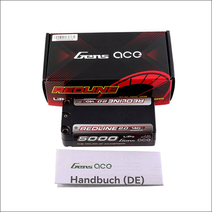 Gens ACE 格氏 REDLINE 2.0 競賽級常壓鋰電池 2S 7.4v 5000mAh 140C 短電