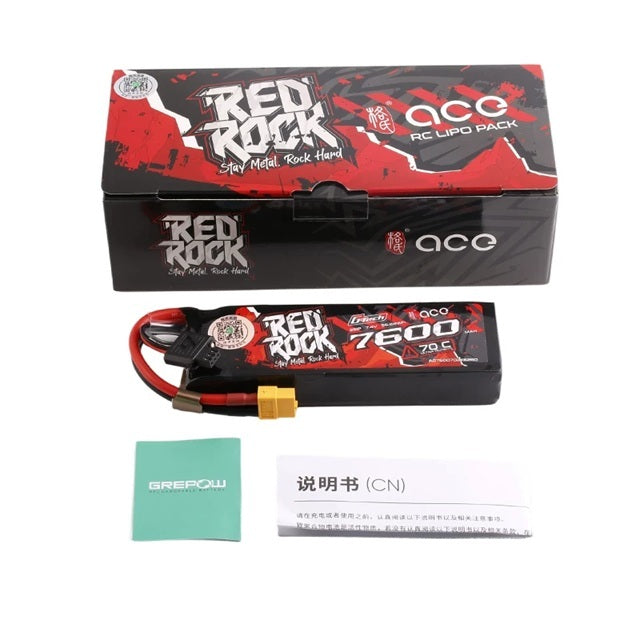 Gens ACE 格氏 REDROCK 智慧型鋰電池帶電量顯示 2S 7.4v 7600mAh 70C