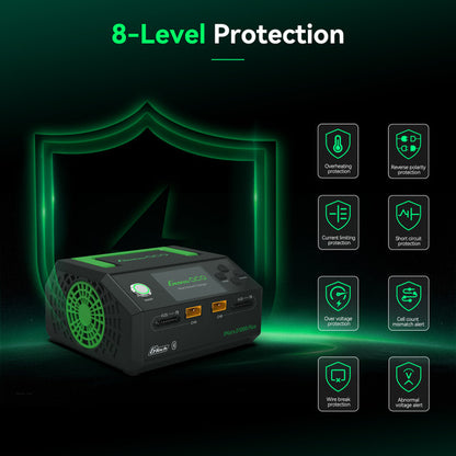 Gens ACE 格氏 iMARS D1000 PLUS G-Tech 1000W 智能平衡雙通道鋰電池充電器 1-7S 25A (黑)