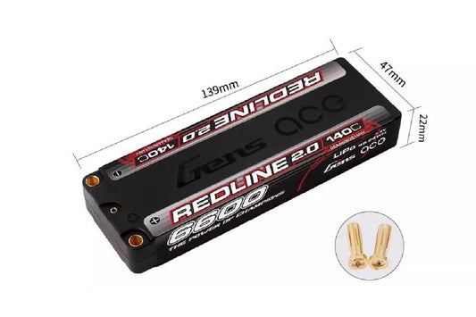 Gens ACE 格氏 REDLINE 2.0 競賽級常壓鋰電池 2S 7.4v 6600mAh 140C 長電