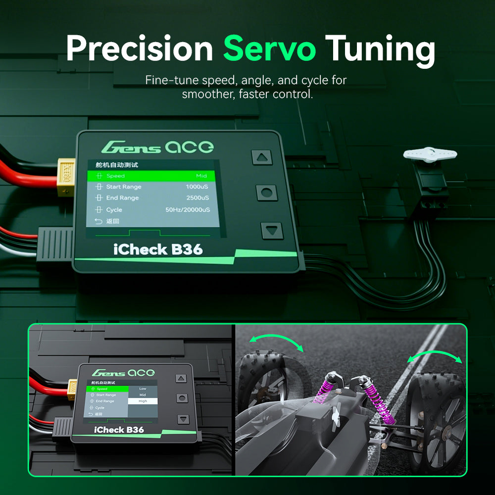 Gens ACE iCheck B36 多功能智慧電池檢測器 帶平衡功能伺服機測試 Type-C 充電