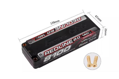 Gens ACE 格氏 REDLINE 2.0 競賽級常壓鋰電池 2S 7.4v 8100mAh 140C 長電