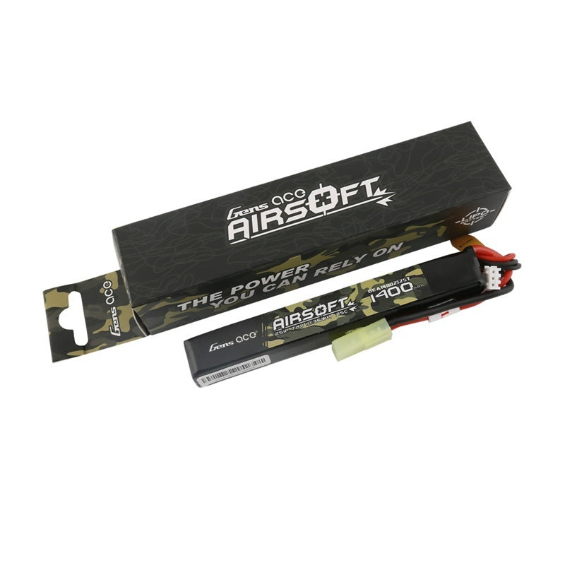 Gens ACE 格氏 AIRSOFT 生存遊戲裝備用鋰電池 2S 7.4v 1400mAh 25C 田宮小綠頭