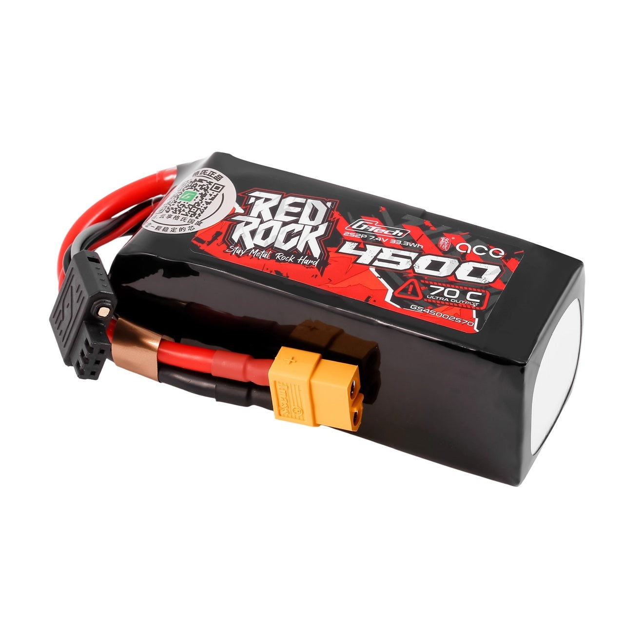 Gens ACE 格氏 REDROCK 智慧型鋰電池帶電量顯示 2S 7.4v 4500mAh 70C 美嘉欣專用